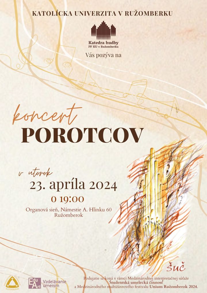 Katedry hudby PF KU v Ružomberku pozýva na koncert porotcov ako vyvrcholenie XX. ročníka študentskej umeleckej činnosti.